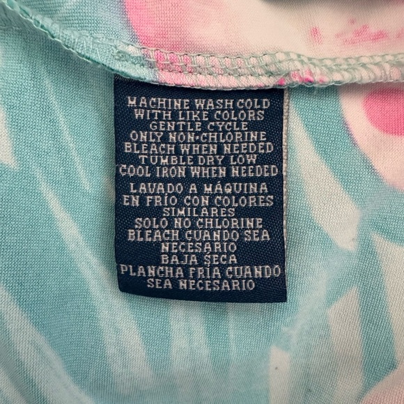 Caribbean Joe Blue and Pink Tropical Hibiscus Dress Medium - Picture 5 of 9